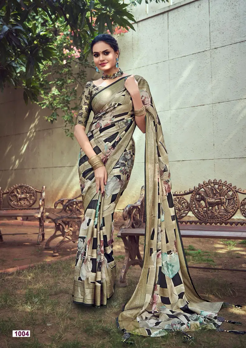 Saroj Vol 2 By Kashvi Moss Brasso Printed Designer Sarees Wholesale In India